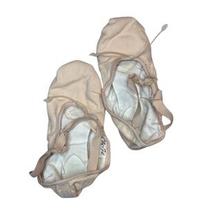 Pink Canvas Ballet Slippers Shoes with Elastic Straps